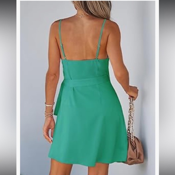 Mini Dress Wrap Side Bow Tie Spaghetti Straps Casual Summer purple Small dress - Picture 5 of 6